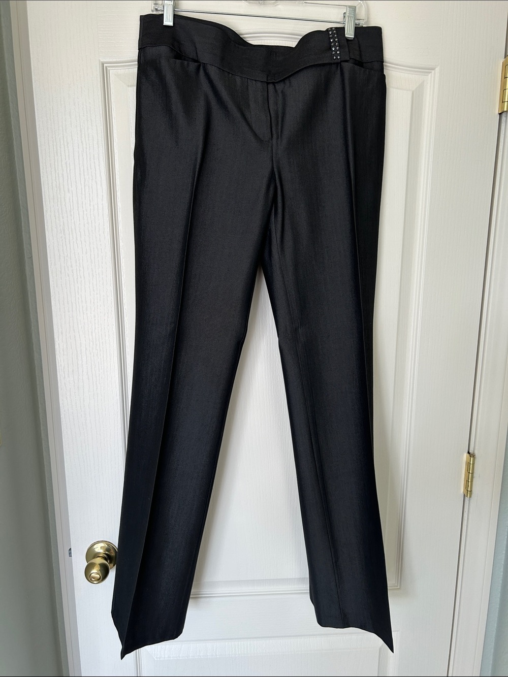 Dark Grey Dress Pants with Decorative Waist Detail like new